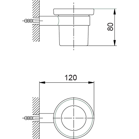 Стакан Cisal System SY09050021 подвесной, матовое стекло/хром