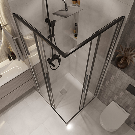 Душевой уголок Niagara Nova NG-6822-34BLACK 80x80x195 стекло прозрачное/профиль черный матовый