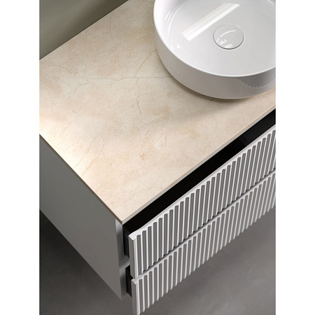 Мебель для ванной со столешницей Sancos Snob R 100 SNR100W+TT100A2X Bianco/Kreman