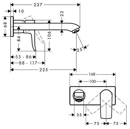 Смеситель Hansgrohe Metris 31086000 для раковины, хром