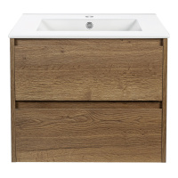 Тумба с раковиной Vincea Gio VMC-2G600TO 60 подвесная, 2 выкатных ящика, T.Oak