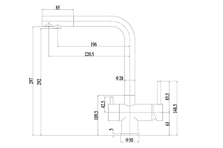 Смеситель Zorg Inox SZR-7039 GRAFIT для кухонной мойки/для фильтра, графит