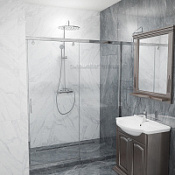 Дверь в душевую нишу Gutewetter Slide DOOR-GK-862 123x190 хром/ручки CH02/стекло матовое/Guteclean