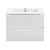 Тумба с раковиной Vincea Mia Slim VMC-2MC700S1GW 70 подвесная, 2 выкатных ящика, G.White