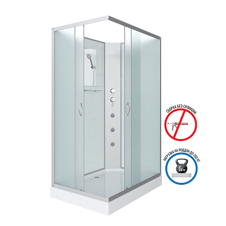 Душевая кабина Niagara Classic NG-43285-14QBKG 120x80x200 стекло матовое/профиль серебро