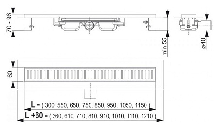 Душевой лоток AlcaPlast APZ101-750 750 с опорами