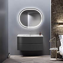 Мебель для ванной Cezares Elettra 55526 100 с керамической раковиной, grafite