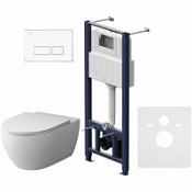 Комплект: инсталляция + клавиша + унитаз AM.PM Awe IS47001.111700 белый/белый глянцевый