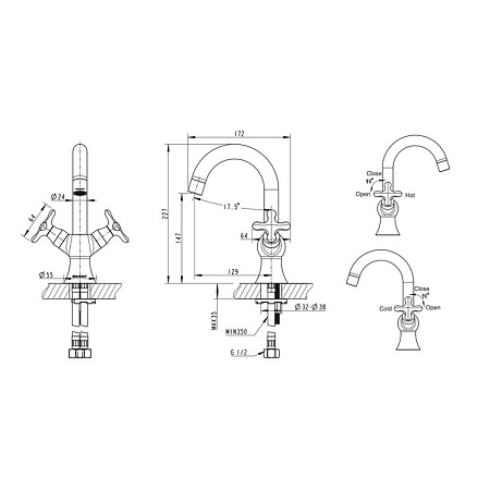 Смеситель Bravat Summer Rain F177111C-1 для раковины
