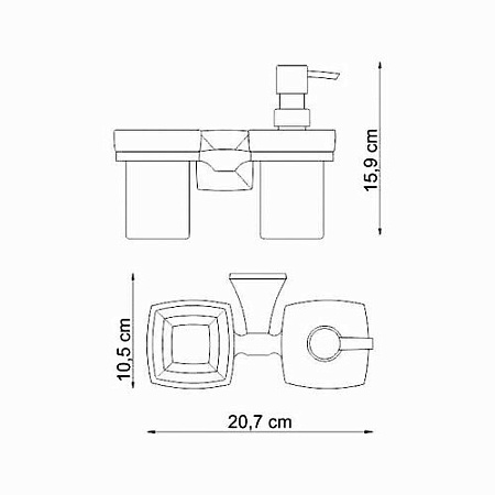 Дозатор WasserKRAFT Wern K-2589 со стаканом, хром