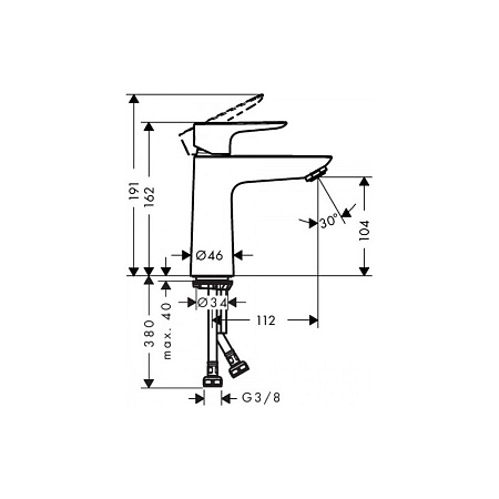Смеситель Hansgrohe Talis E 110 71712140 для раковины, шлифованная бронза
