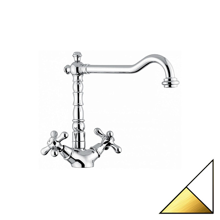 Смеситель Emmevi Deco Old 12617BO для кухонной мойки, белый/золото