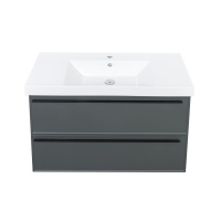 Тумба с раковиной La Fenice Elba TWIN FNC-01-ELB-G-100-2 два ящика, Grigio серый матовый