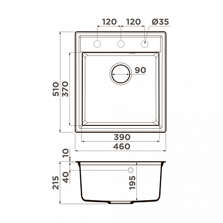 Кухонная мойка Omoikiri Daisen 46-BL 46х51 чёрный