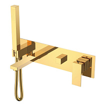 Смеситель Boheme Qubic 474-2-G для ванны с душем, золото