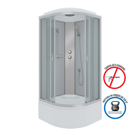 Душевая кабина Niagara Classic NG-2307-14 80x80x215 стекло матовое/профиль серебро