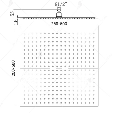 Верхний душ RGW Shower Panels 21148225-01 хром