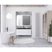 Мебель для ванной BelBagno Acqua ACQUA-1200-2C-SO-BL 120 подвесная, Bianco Lucido/черная раковина