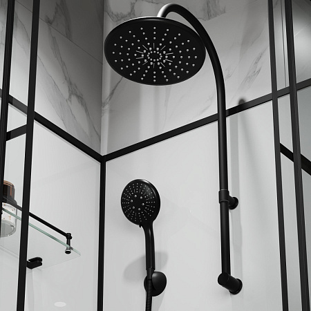 Душевая кабина Niagara Standart ST100/15QR/KL/BKT 100x100x225 черный матовый/прозрачный клетка