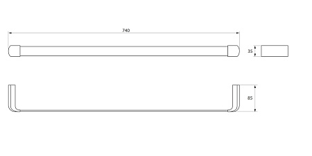 Полотенцедержатель одинарный RUSH Flores FL08531В хром