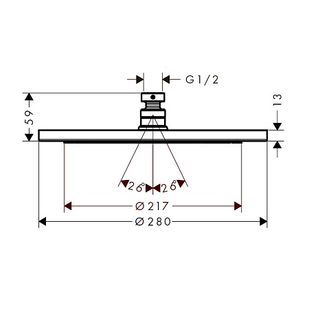 Верхний душ Hansgrohe Croma 26220000 хром