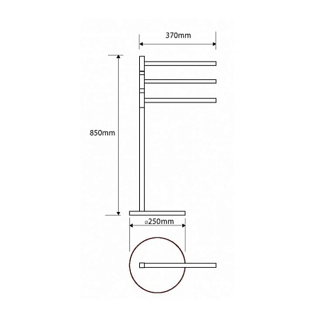 Стойка Bemeta Omega 104836032 с тройным поворотным держателем для полотенец