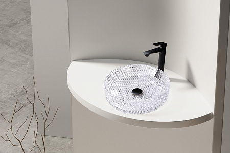 Раковина накладная стеклянная ABBER Glas AK2301 прозрачный