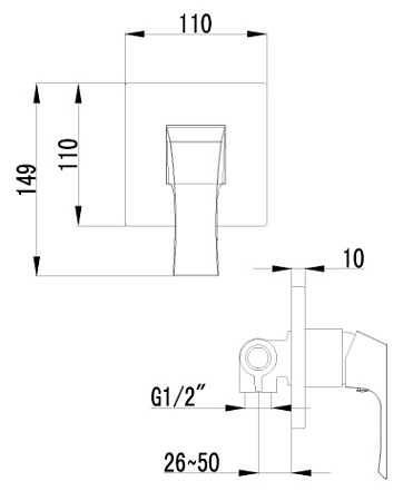 Смеситель Lemark Unit LM4523C для душа
