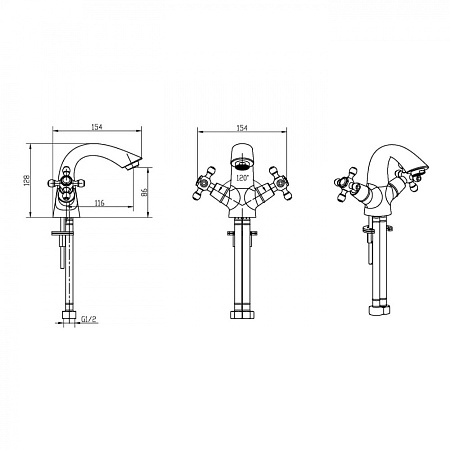 Смеситель Boheme Satine 311-ST для раковины, бронза