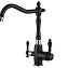 Смеситель Zorg Steel Hammer SH 812 BLACK CR для кухонной мойки/для фильтра, черный металл/хром - фото 1