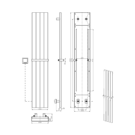 Полотенцесушитель электрический Boheme Flat 725-MG 150х25 см золото матовое