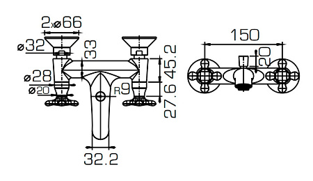 Смеситель  Bravat Summer Rain F677111C-01 для ванны