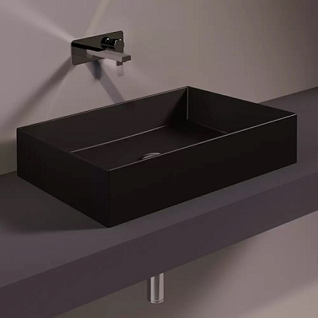 Раковина накладная Simas Agile AG 60 nero matt 60x40x13 без отверстия под смеситель, черный матовый