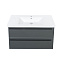 Тумба под раковину La Fenice Elba TWIN FNC-01-ELB-G-100-2 два ящика, Grigio серый матовый - фото 1