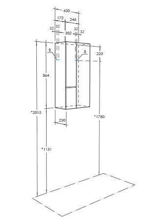 Шкаф Aquaton Мишель 1A243903MIX40 43 дуб эндгрейн/белый