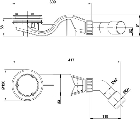 Слив для ванны Bette Solid B598-901 50 хром