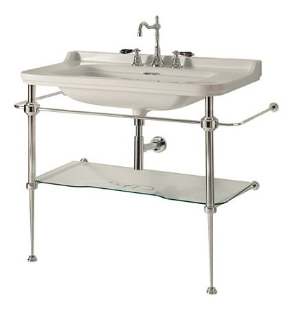 Раковина Kerasan Waldorf 4144K1bi/cr*3 120 c 3 отверстиями под смеситель, белый