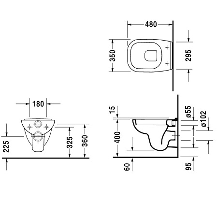 Унитаз подвесной Duravit D-Code 22110900002