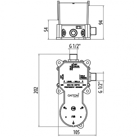 Cкрытая монтажная часть Gattoni Gbox SC0500000 для смесителя  для душа