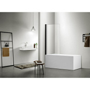 Шторка на ванну Aquatek AQ DEL SBA 08015BL прозрачное стекло, черный