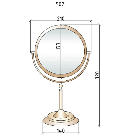 Зеркало Boheme Imperiale 504 настольный, с увеличением, золото