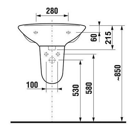 Полупьедестал для раковины Jika Lyra 8192710000005 белый