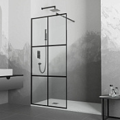 Душевая перегородка RGW Walk In WA-051GB (WA-010GB+Z-071GB) 100x195 прозрачное/золото брашированное