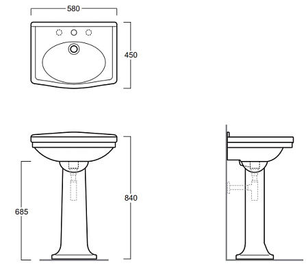 Пьедестал для раковины Simas Londra LO 915 bia белый