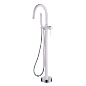 Смеситель Boheme Uno 469-WCR для ванны с душем, напольный, белый/хром