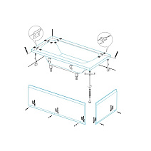 Комплект креплений Cezares CZR-SCR-FIX-3-KIT для 3-й панели  ванны