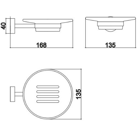 Мыльница Palazzani 9943H838 черный матовый