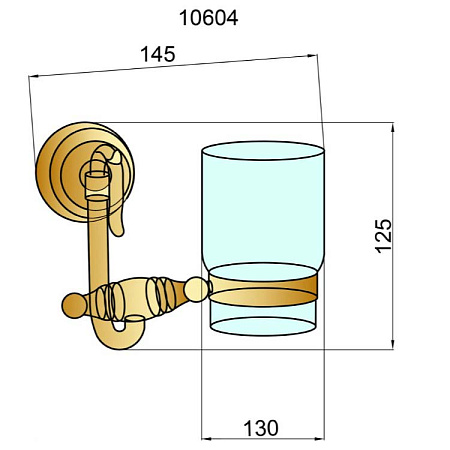 Стакан Boheme Medici 10604 для зубных щеток, бронза