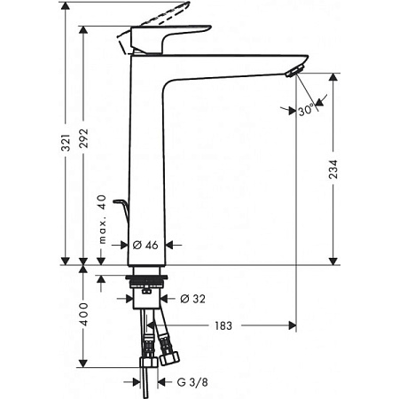 Смеситель Hansgrohe Talis E71716140 для раковины, шлифованная бронза