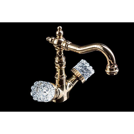Смеситель Boheme Crystal 292-CRST для раковины, золото